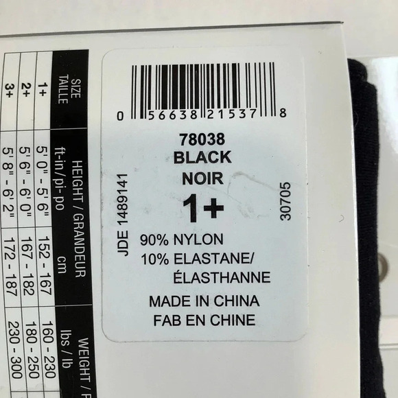 2/$30 SECRET Black Supreme Comfort Suede Opaque Tights Size 1+ - Picture 7 of 10